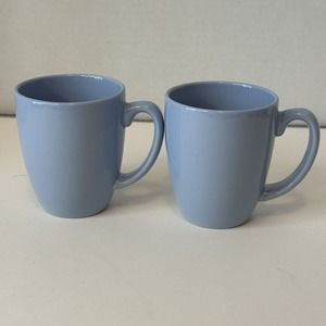 CORELLE Coordinate Stoneware Light Sky Blue coffee Mugs set of 2 CLEAN/VINTAGE